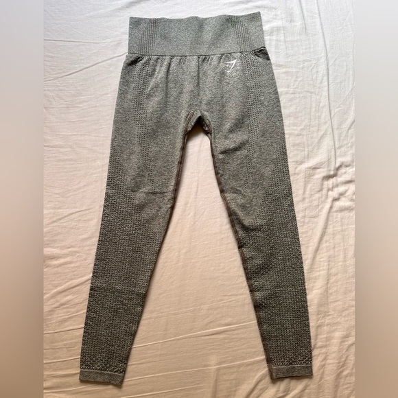 Gymshark Vital Seamless Leggings - Khaki Marl - Picture 4 of 6